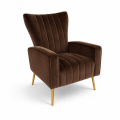 Ghế Sofa Armchair Aria - Nhung Nâu Chocolate