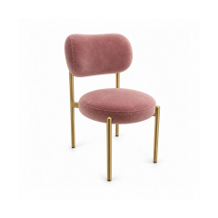 Ghế Velvet Khung Mảnh Vàng Champagne - Nhung Hồng Dusty