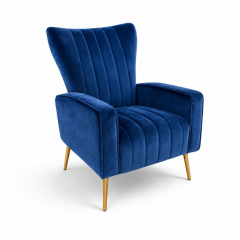 Ghế Sofa Armchair Aria - Nhung Xanh Cobalt