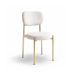 Ghế Velvet Khung Mạ Vàng Bóng - Lông Cừu Trắng