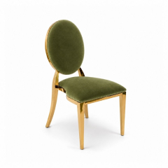 Ghế Louis Banquet Mạ Vàng - Nhung Xanh Olive