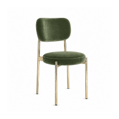 Ghế Velvet Khung Mạ Vàng Bóng - Nhung Xanh Olive