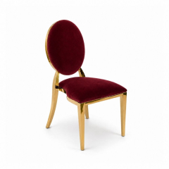 Ghế Louis Banquet Mạ Vàng - Nhung Đỏ Burgundy
