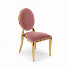 Ghế Louis Banquet Mạ Vàng - Nhung Hồng Dusty