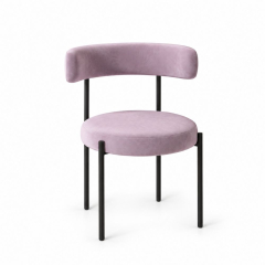 Ghế Nệm Vải Bouclé - Tím Lilac / Khung Đen