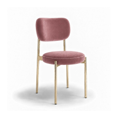 Ghế Velvet Khung Mạ Vàng Bóng - Nhung Hồng Dusty