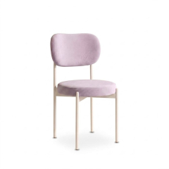 Ghế Velvet Khung Trắng - Nhung Tím Lilac