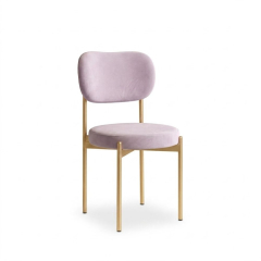 Ghế Velvet Khung Vàng Nhạt - Nhung Tím Lilac