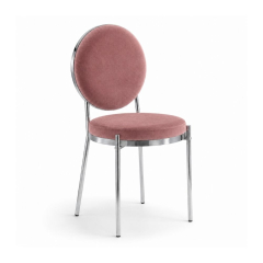 Ghế Moon Mạ Bạc Bóng - Nhung Hồng Dusty