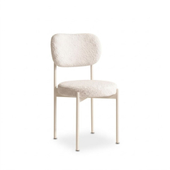 Ghế Velvet Khung Trắng - Lông Cừu Trắng