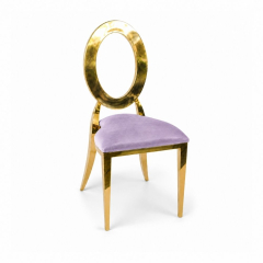 Ghế Louis Oval Mạ Vàng - Nệm Nhung Màu