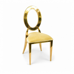 Ghế Louis Oval Mạ Vàng - Nệm Nhung Màu