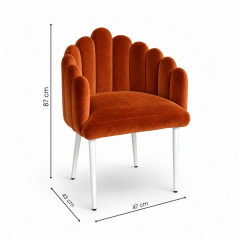 Ghế Bloom Armchair - Nhung Cam Đất