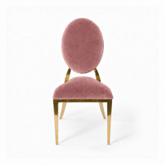 Ghế Louis Banquet Mạ Vàng - Nhung Hồng Dusty