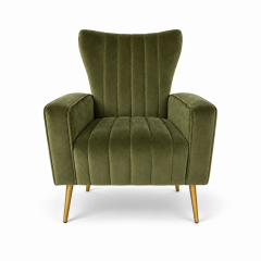Ghế Sofa Armchair Aria - Nhung Xanh Olive