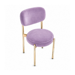 Ghế Velvet Khung Mạ Vàng Bóng - Nhung Tím Lilac
