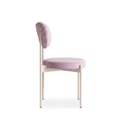 Ghế Velvet Khung Trắng - Nhung Tím Lilac