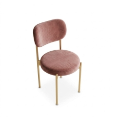 Ghế Velvet Khung Vàng Nhạt - Nhung Hồng Dusty