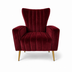 Ghế Sofa Armchair Aria - Nhung Đỏ Burgundy
