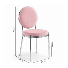 Ghế Moon Mạ Bạc Bóng - Nhung Hồng Đào