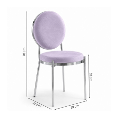 Ghế Moon Mạ Bạc Bóng - Nhung Tím Lilac