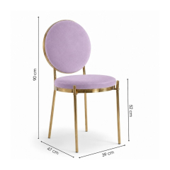Ghế Moon Mạ Vàng Bóng - Nhung Tím Lilac