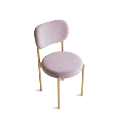 Ghế Velvet Khung Vàng Nhạt - Nhung Tím Lilac
