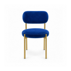 Ghế Velvet Khung Mảnh Vàng Champagne - Nhung Xanh Cobalt