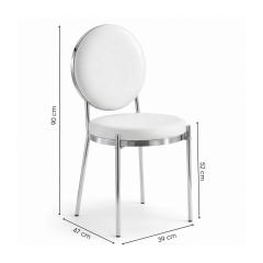 Ghế Moon Mạ Bạc Bóng - Da Trắng