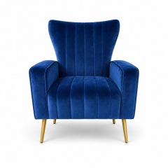 Ghế Sofa Armchair Aria - Nhung Xanh Cobalt