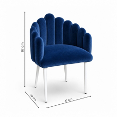 Ghế Bloom Armchair - Nhung Xanh Cobalt