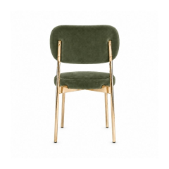 Ghế Velvet Khung Mạ Vàng Bóng - Nhung Xanh Olive