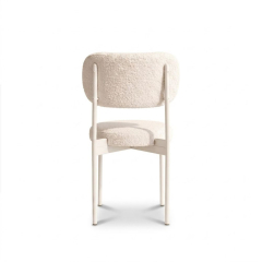 Ghế Velvet Khung Trắng - Lông Cừu Trắng