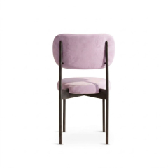 Ghế Velvet Khung Đen - Nhung Tím Lilac