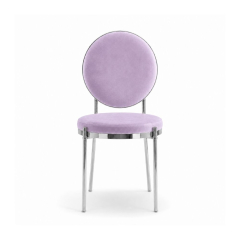 Ghế Moon Mạ Bạc Bóng - Nhung Tím Lilac