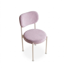 Ghế Velvet Khung Trắng - Nhung Tím Lilac