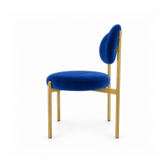 Ghế Velvet Khung Mảnh Vàng Champagne - Nhung Xanh Cobalt