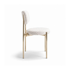 Ghế Velvet Khung Mạ Vàng Bóng - Lông Cừu Trắng