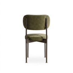 Ghế Velvet Khung Đen - Nhung Xanh Olive