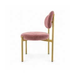 Ghế Velvet Khung Mảnh Vàng Champagne - Nhung Hồng Dusty