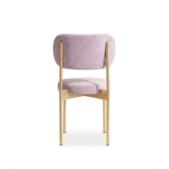 Ghế Velvet Khung Vàng Nhạt - Nhung Tím Lilac