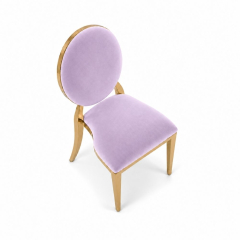 Ghế Louis Banquet Mạ Vàng - Nhung Tím Lilac
