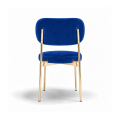 Ghế Velvet Khung Mạ Vàng Bóng - Nhung Xanh Cobalt