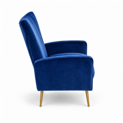 Ghế Sofa Armchair Aria - Nhung Xanh Cobalt