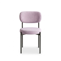 Ghế Velvet Khung Đen - Nhung Tím Lilac