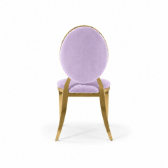 Ghế Louis Banquet Mạ Vàng - Nhung Tím Lilac