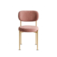 Ghế Velvet Khung Vàng Nhạt - Nhung Hồng Dusty