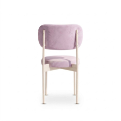 Ghế Velvet Khung Trắng - Nhung Tím Lilac