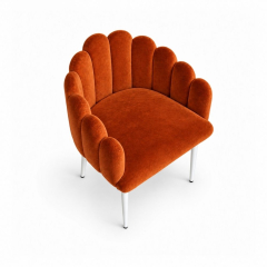 Ghế Bloom Armchair - Nhung Cam Đất