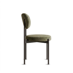 Ghế Velvet Khung Đen - Nhung Xanh Olive